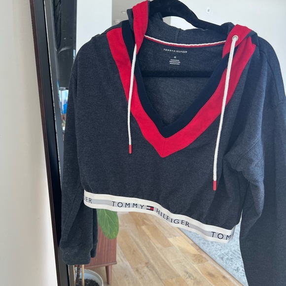 Tommy Hilfiger cropped sweatshirt with hood - Picture 2 of 3